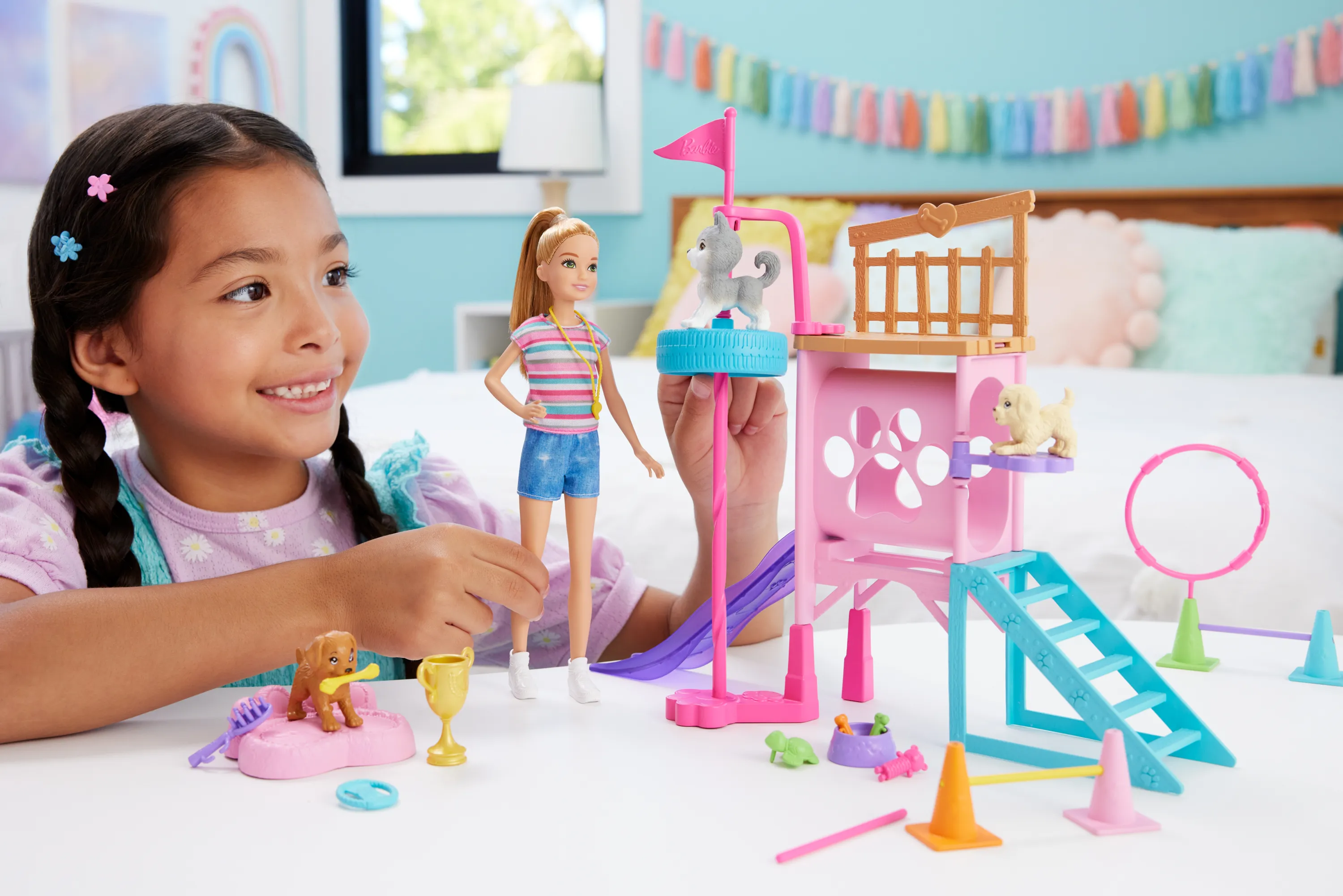 Mattel Barbie Family &amp; Friends Stacie's Puppy Playground Playset Doll