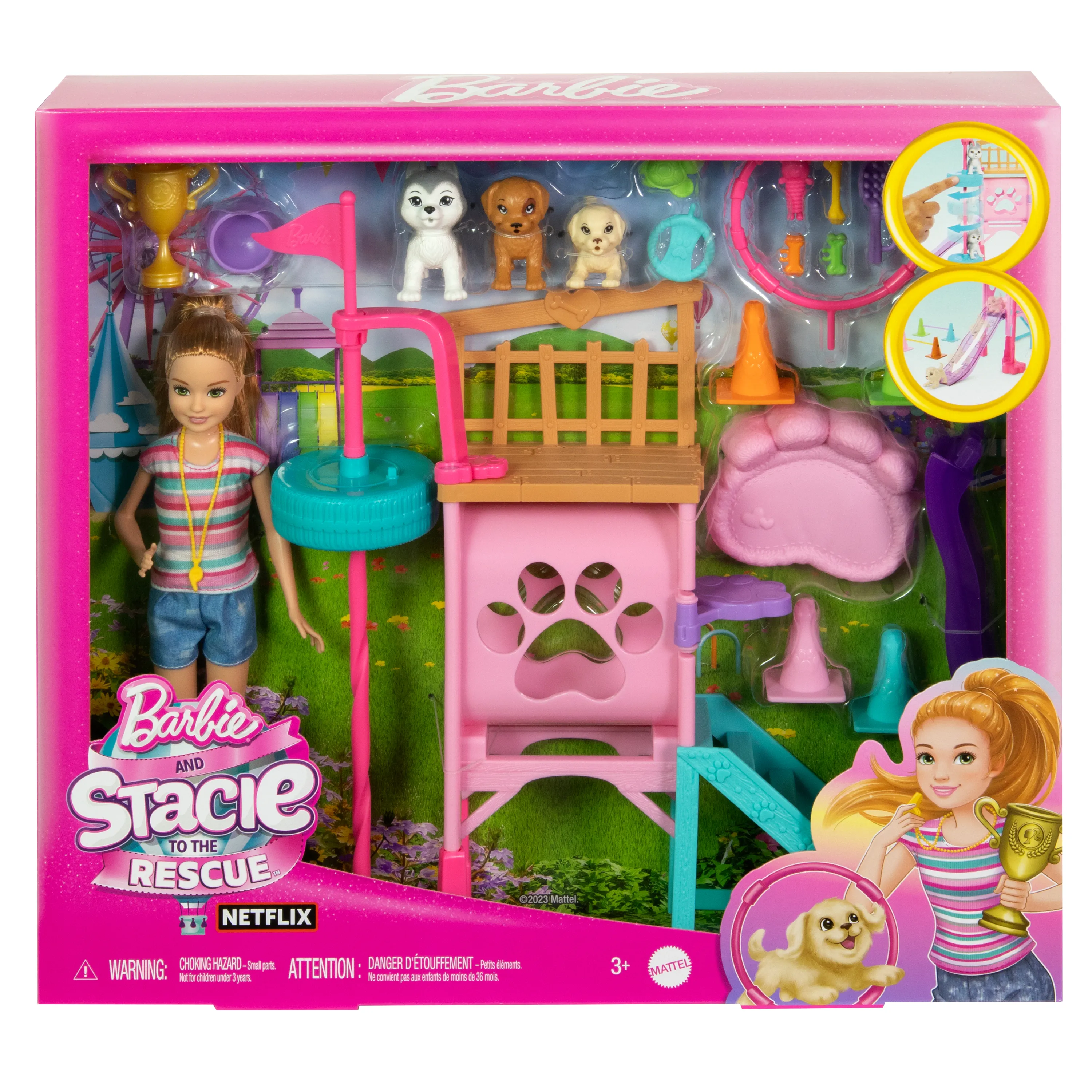 Mattel Barbie Family &amp; Friends Stacie's Puppy Playground Playset Doll