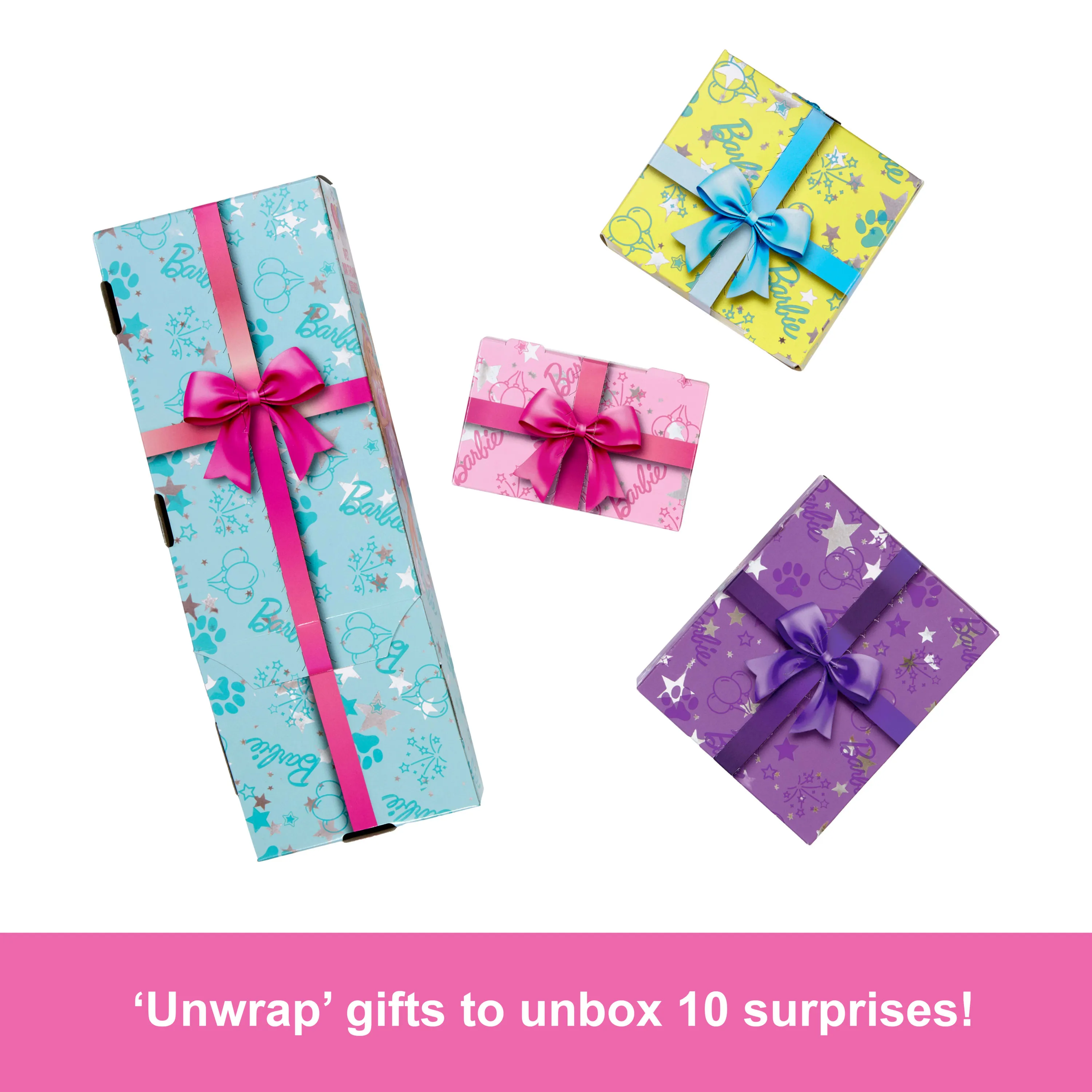 Barbie Barbie Party Unboxed Pet Birthday Series - purple dress, doll