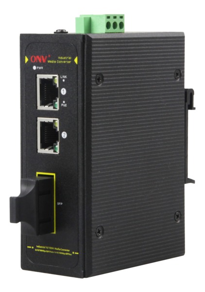 Teollinen 3 portin PoE-kytkin, 30W, 2xRJ45, 1xSFP, 10/100Mbps, IP40
