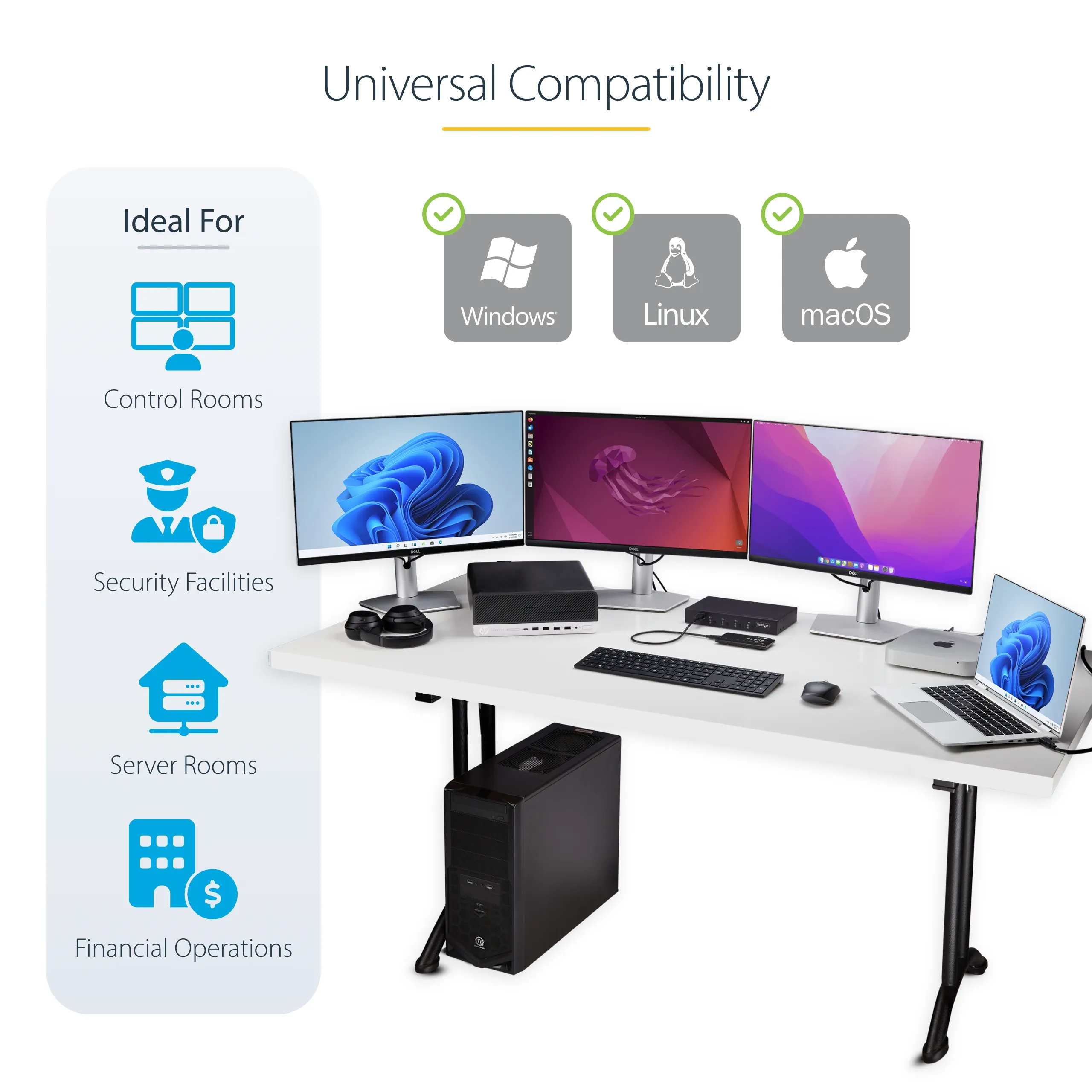 Startech 4-Port USB/KM Switch with Mouse Roaming