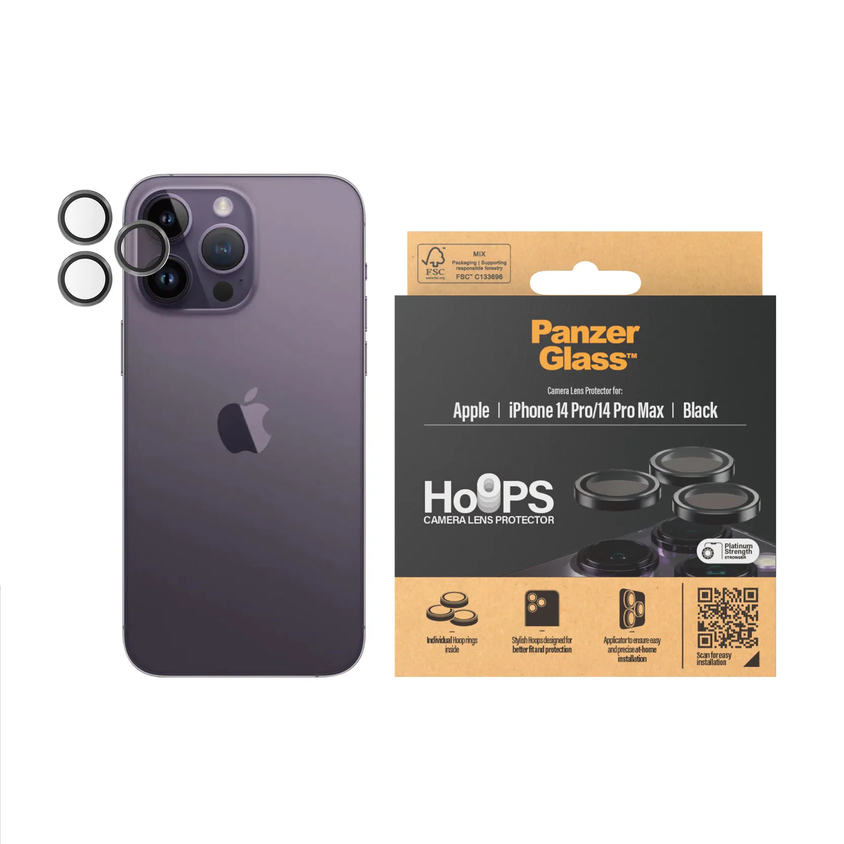 PanzerGlass Hoops, iPhone 14 Pro / 14 Pro Max - Camera Lens Protector