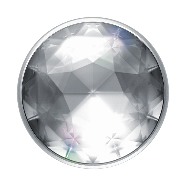 POPSOCKETS Disco Crystal Silver Avtagbart Grip med St&auml;llfunktion Premium