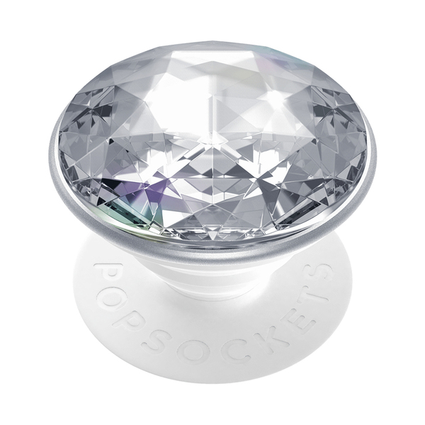 POPSOCKETS Disco Crystal Silver Avtagbart Grip med St&auml;llfunktion Premium