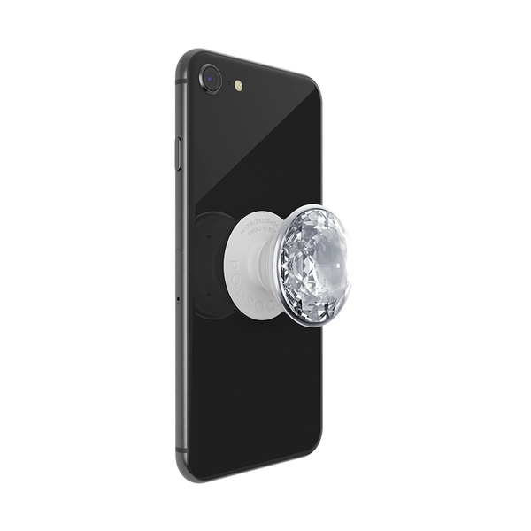 POPSOCKETS Disco Crystal Silver Avtagbart Grip med St&auml;llfunktion Premium