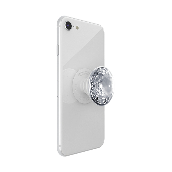 POPSOCKETS Disco Crystal Silver Avtagbart Grip med St&auml;llfunktion Premium