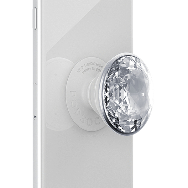 POPSOCKETS Disco Crystal Silver Avtagbart Grip med St&auml;llfunktion Premium