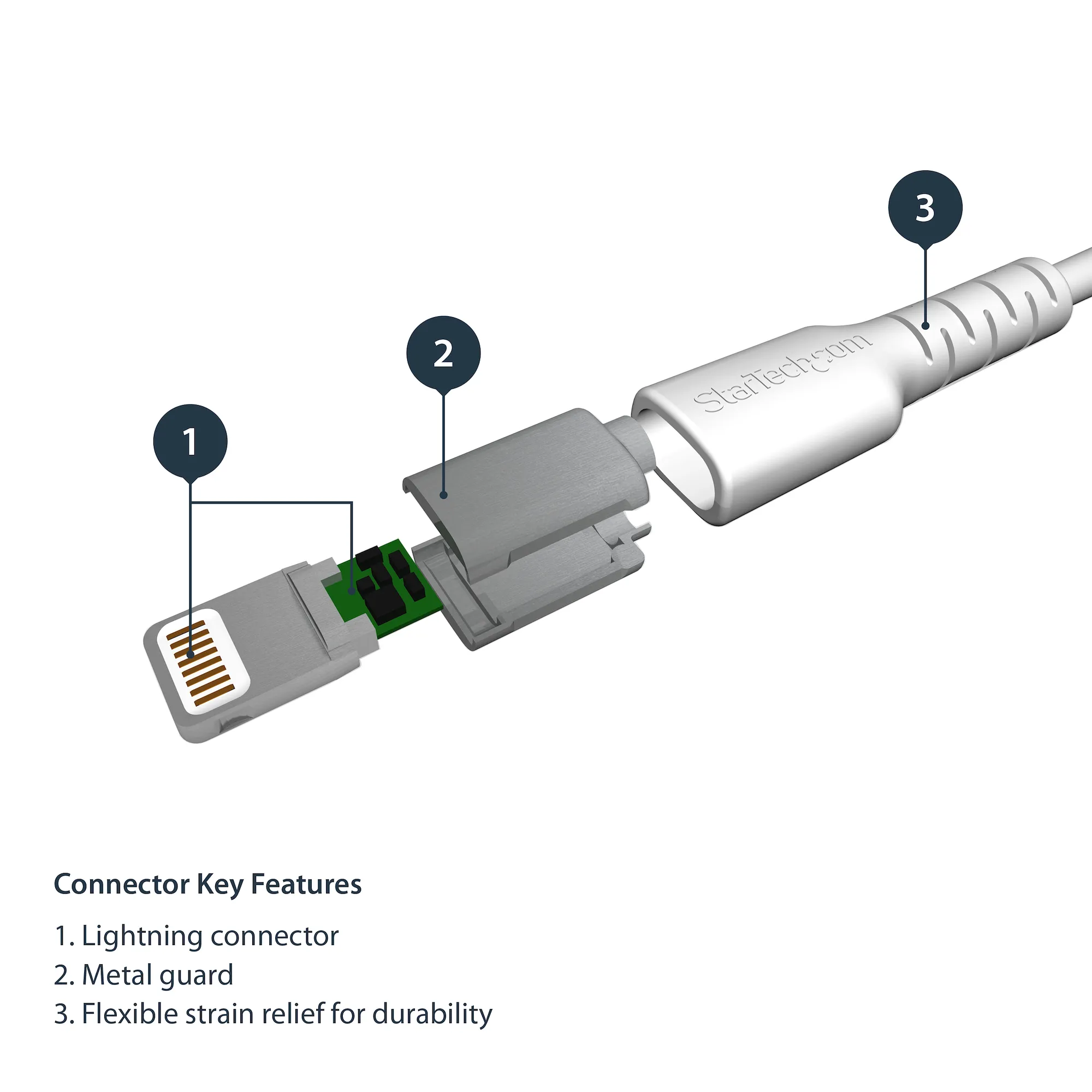 Startech Heavy Duty USB-A - Lightning - cable, 1 m, White