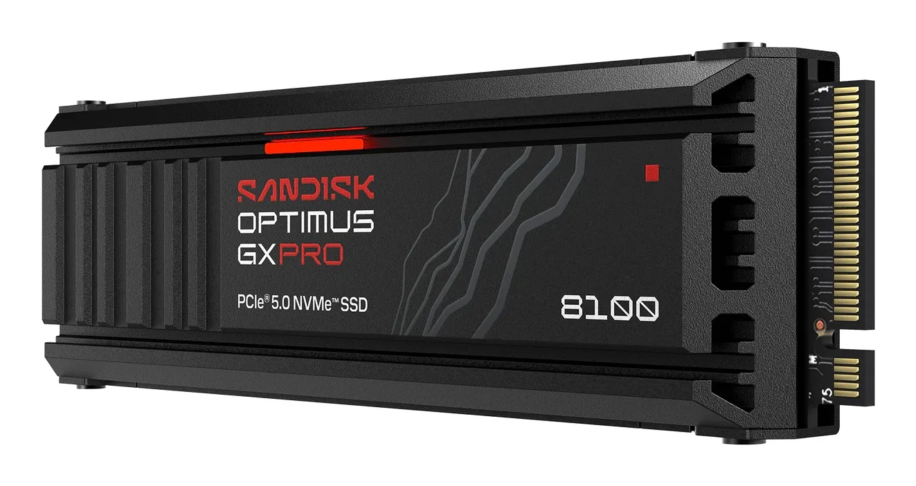 SanDisk Optimus GX PRO 8100 4 TB Internal M.2 2280 PCI Express 5.0 NVMe SSD with Heatsink
