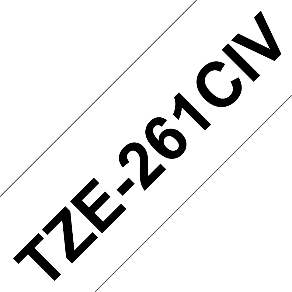 BROTHER TZE-261CIV 36 mm x 8 m Laminated Label Tape, Black on White