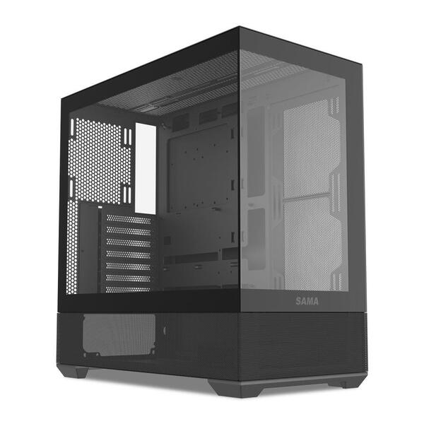 SAMA V40E midi-tower chassi med f&ouml;nster, svart
