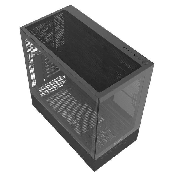 SAMA V40E midi-tower chassi med f&ouml;nster, svart