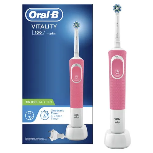 Oral-B Vitality 100 Cross Action - s&auml;hk&ouml;hammasharja, Pinkki