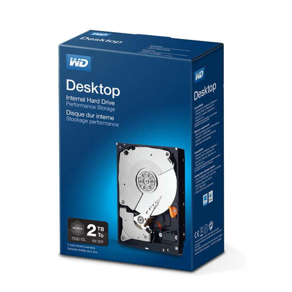 Western Digital 2TB Desktop Performance, 3.5", SATA, 7200rpm, 64MB - HDD-levy