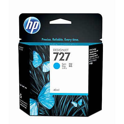HP 727 - Dye-based syaani - alkuper&auml;inen - mustepatruuna malleihin DesignJet T1500, T2500, T920