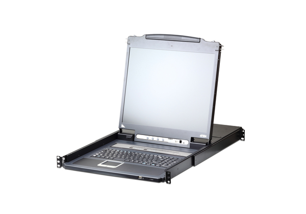 ATEN 8-port KVM &ouml;ver IP Switch, 19&quot; LCD, USB, PS/2, VGA, svart US *AG*