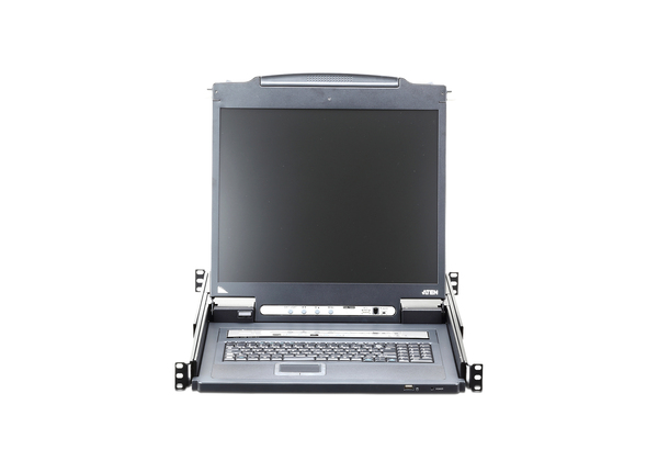 ATEN 8-port KVM &ouml;ver IP Switch, 19&quot; LCD, USB, PS/2, VGA, svart US *AG*