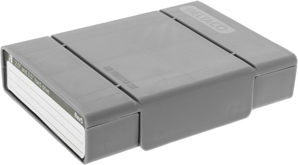 muovikotelo 1x3,5" tai 4x2,5" SATA-levyille, pinottava, har