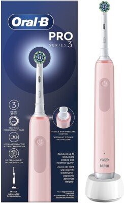Oral-B Pro3 Pink X-Clean Electric Toothbrush