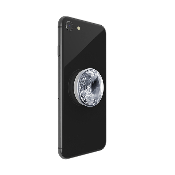 POPSOCKETS Disco Crystal Silver Avtagbart Grip med St&auml;llfunktion Premium