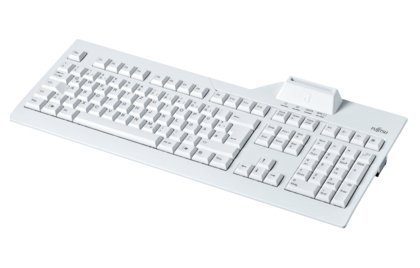 FUJITSU KB SCR2 NORD SmartCard keyboard Nordic with class 2 reader on the top fixes USB cable 1.8m manual driver DVD USB 2.0