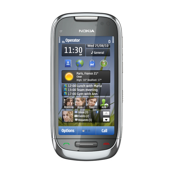 *NOKIA C7-00 Frosty Metal (UMTS / 3G, Symbian OS), Kiillotettua ruostumatonta te