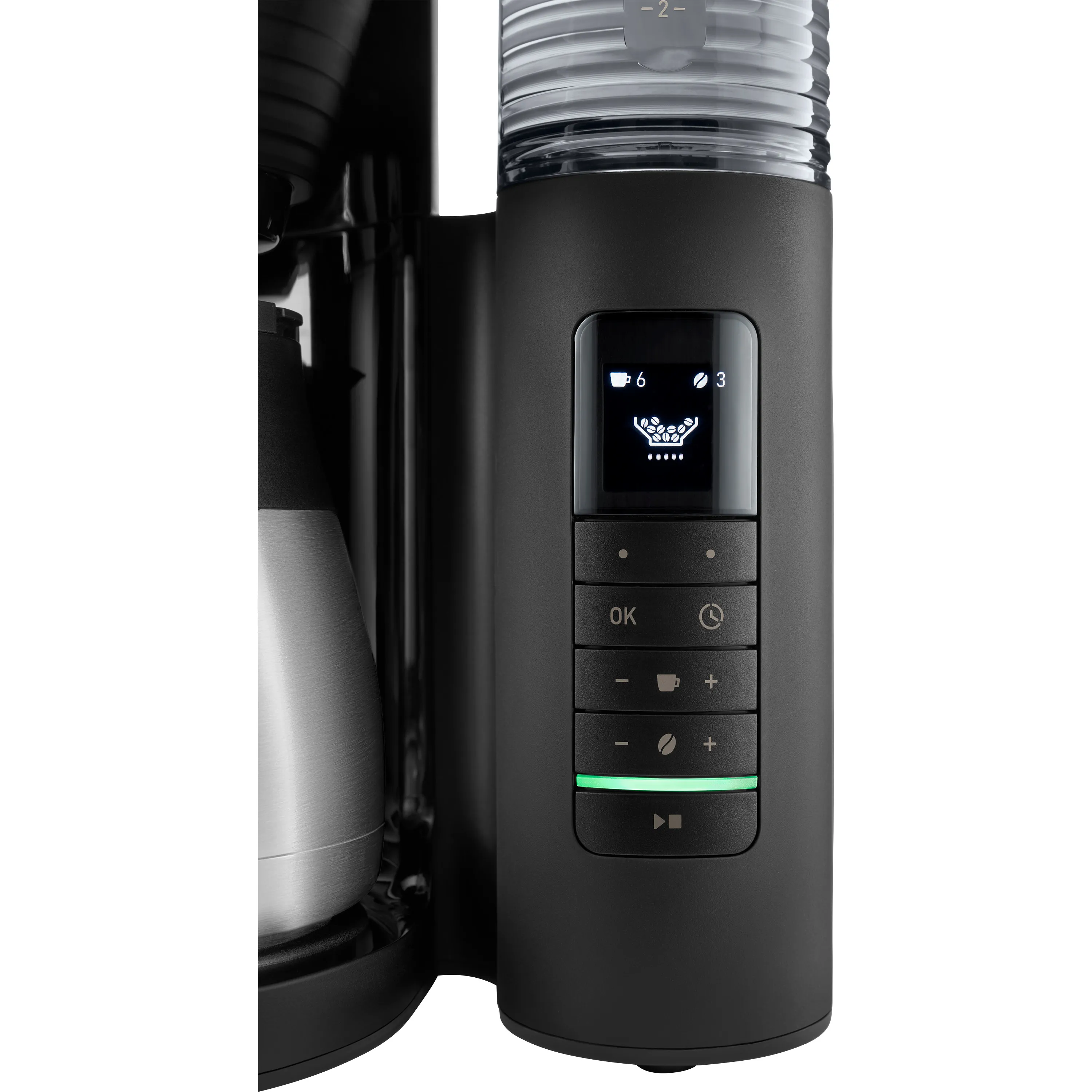 Melitta AromaFresh Therm Pro 8 cups Coffee Maker with Thermal Carafe with Grinder, Black