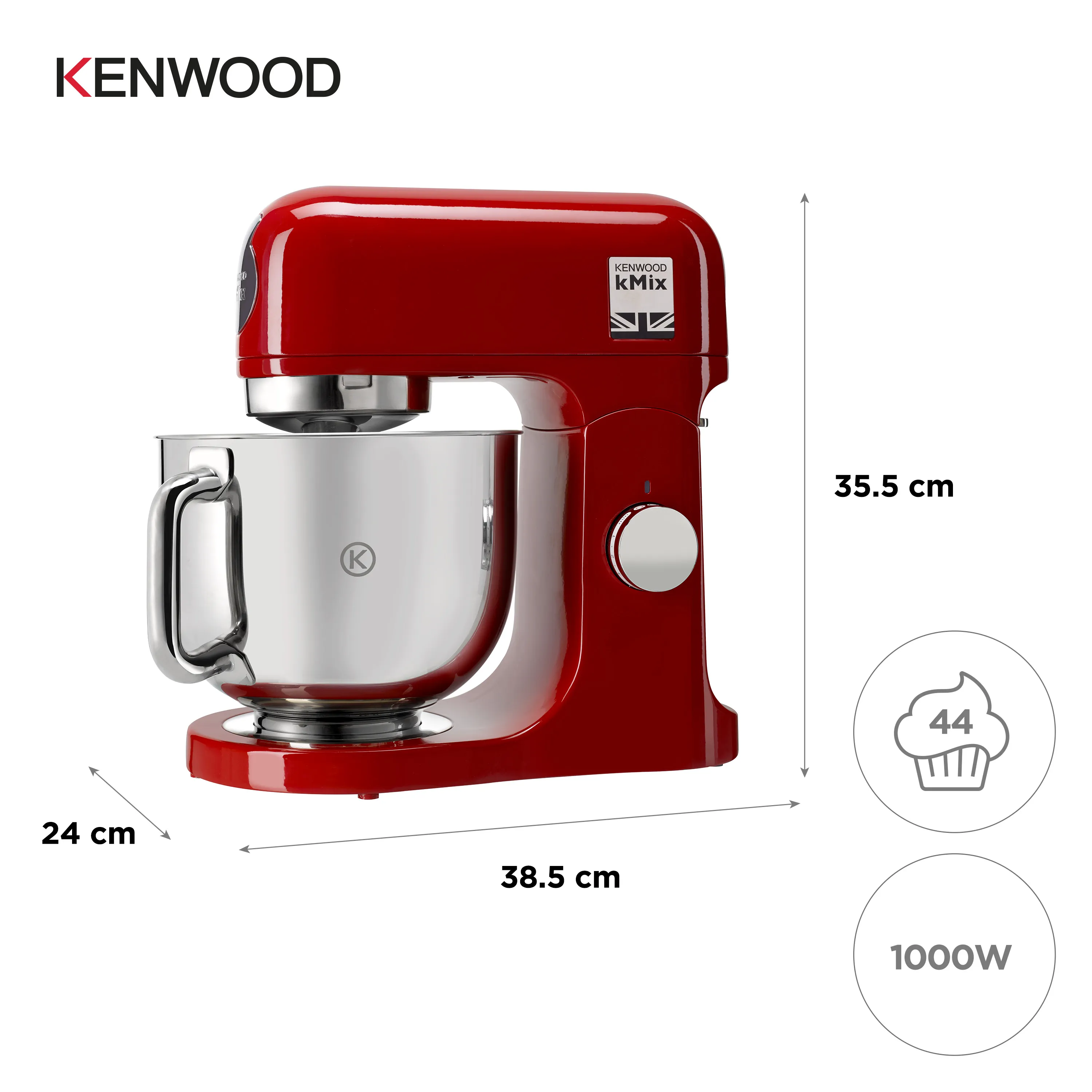 Kenwood kMix KMX750AAR Yleiskone 1000 Wattia 5 Litraa Punainen