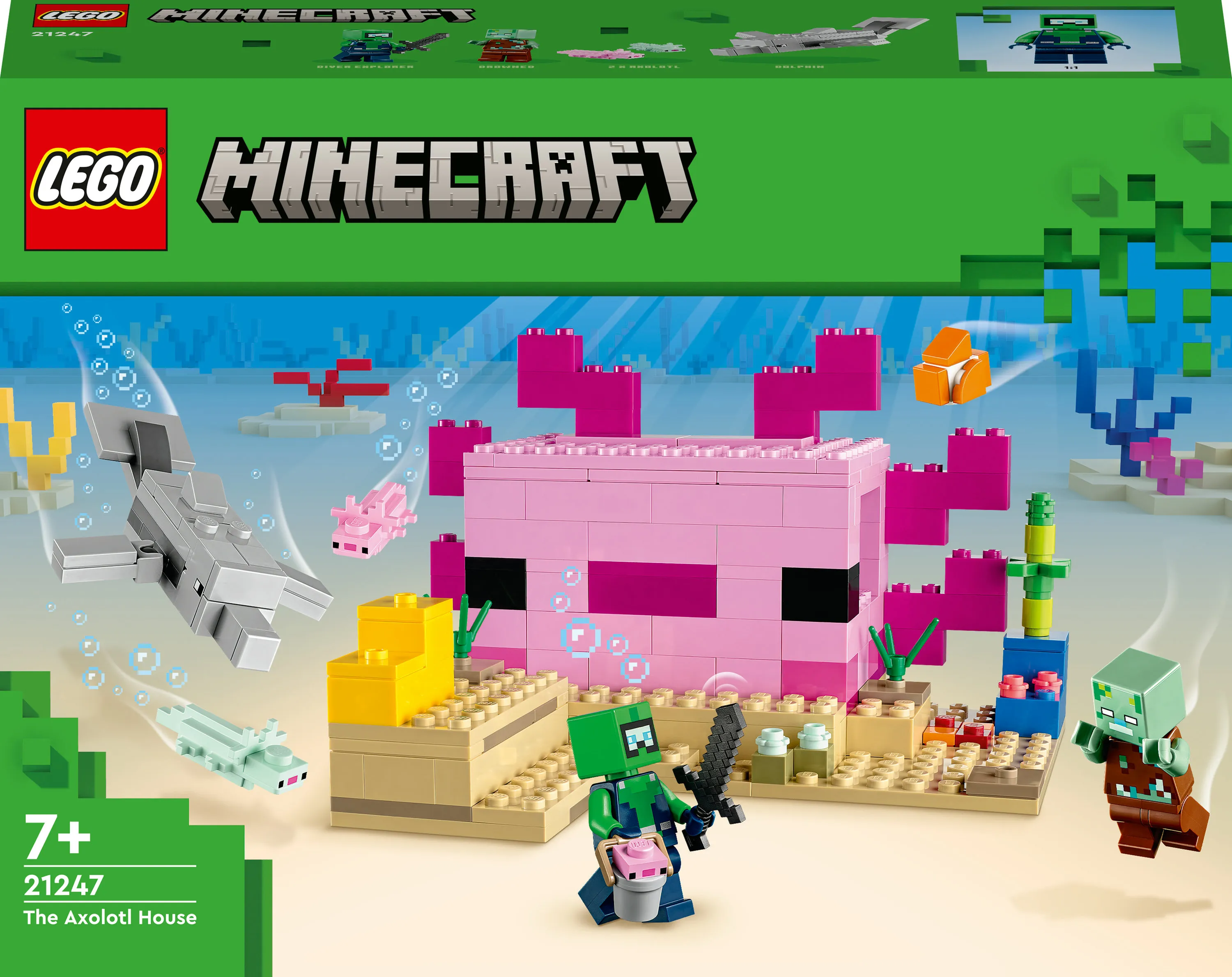 LEGO 21247 Minecraft The Axolotl House, construction toy