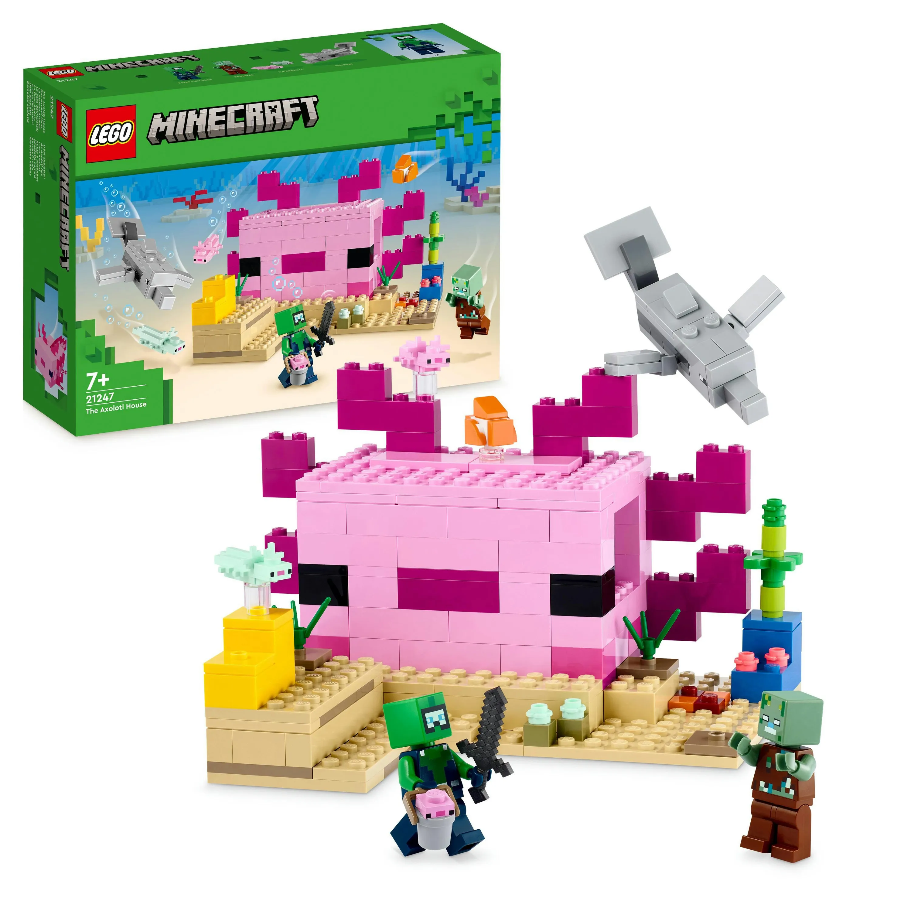 LEGO 21247 Minecraft The Axolotl House, construction toy