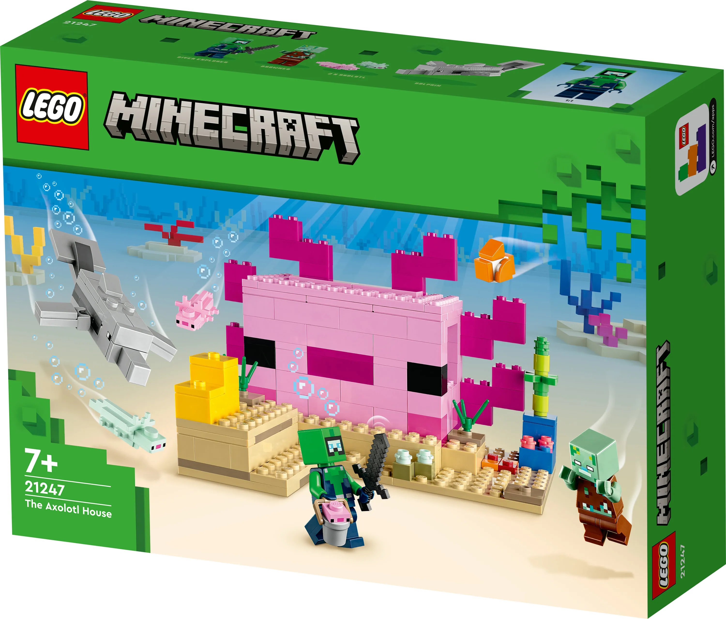 LEGO 21247 Minecraft The Axolotl House, construction toy