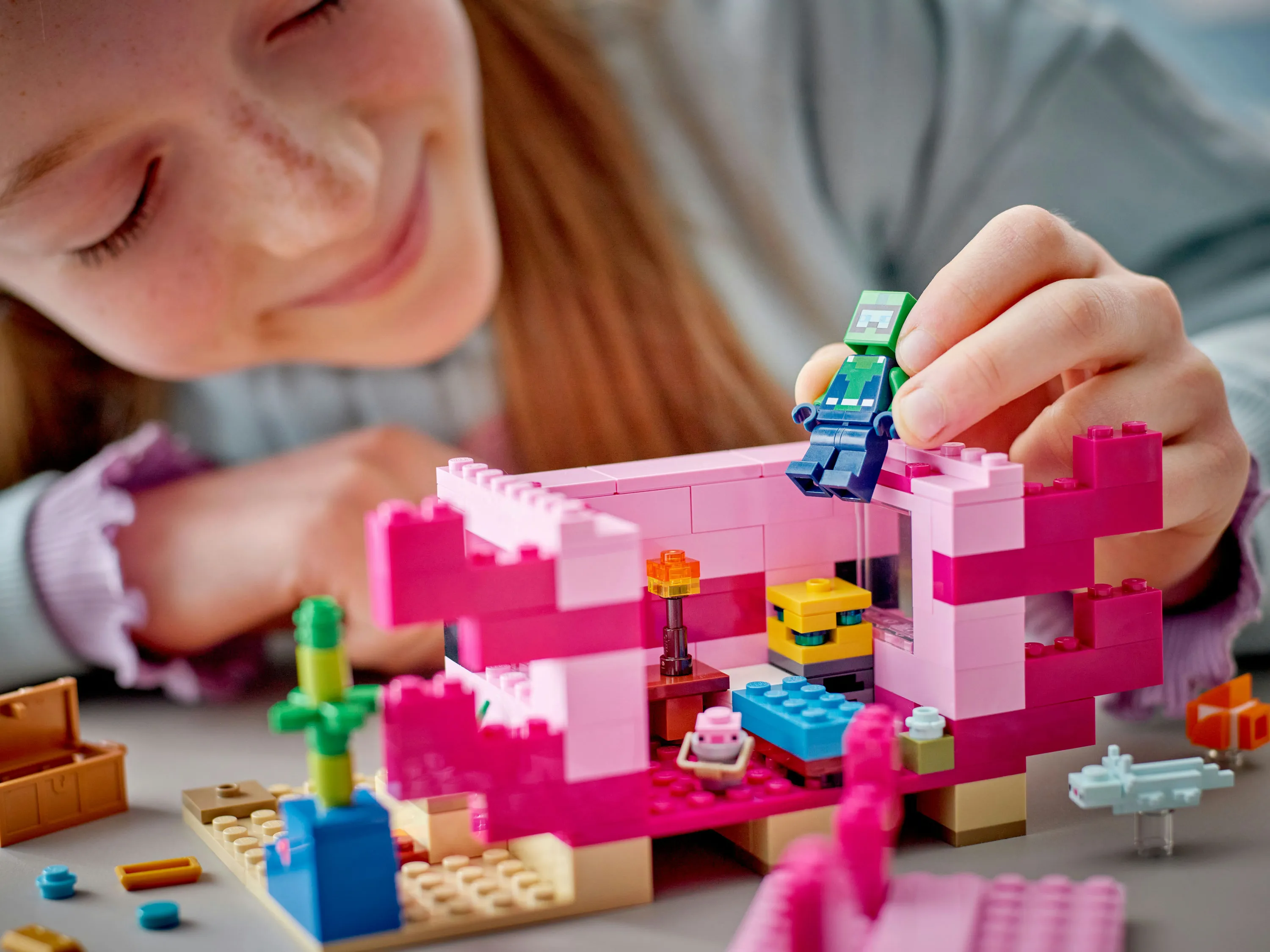 LEGO 21247 Minecraft The Axolotl House, construction toy