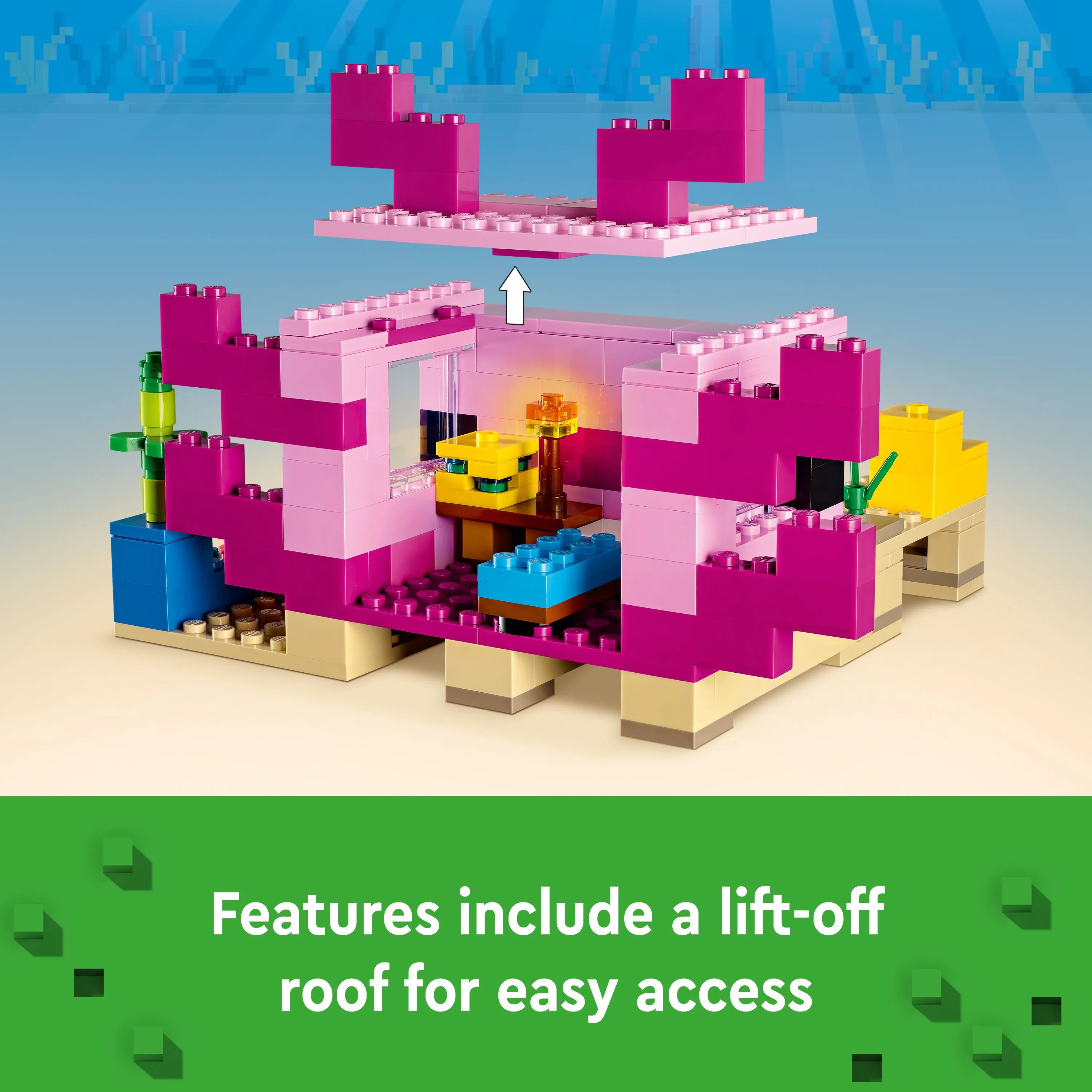 LEGO 21247 Minecraft The Axolotl House, construction toy