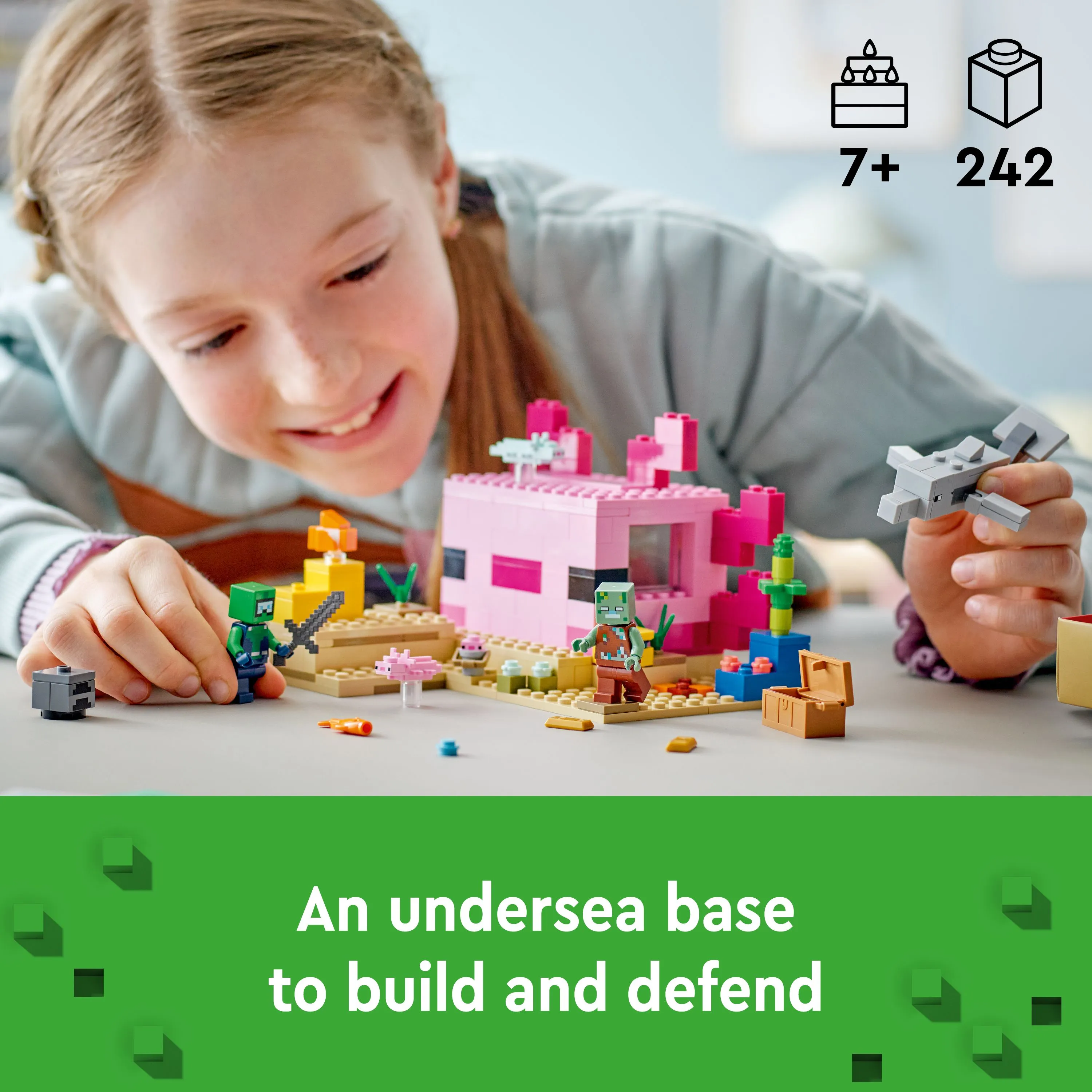 LEGO 21247 Minecraft The Axolotl House, construction toy