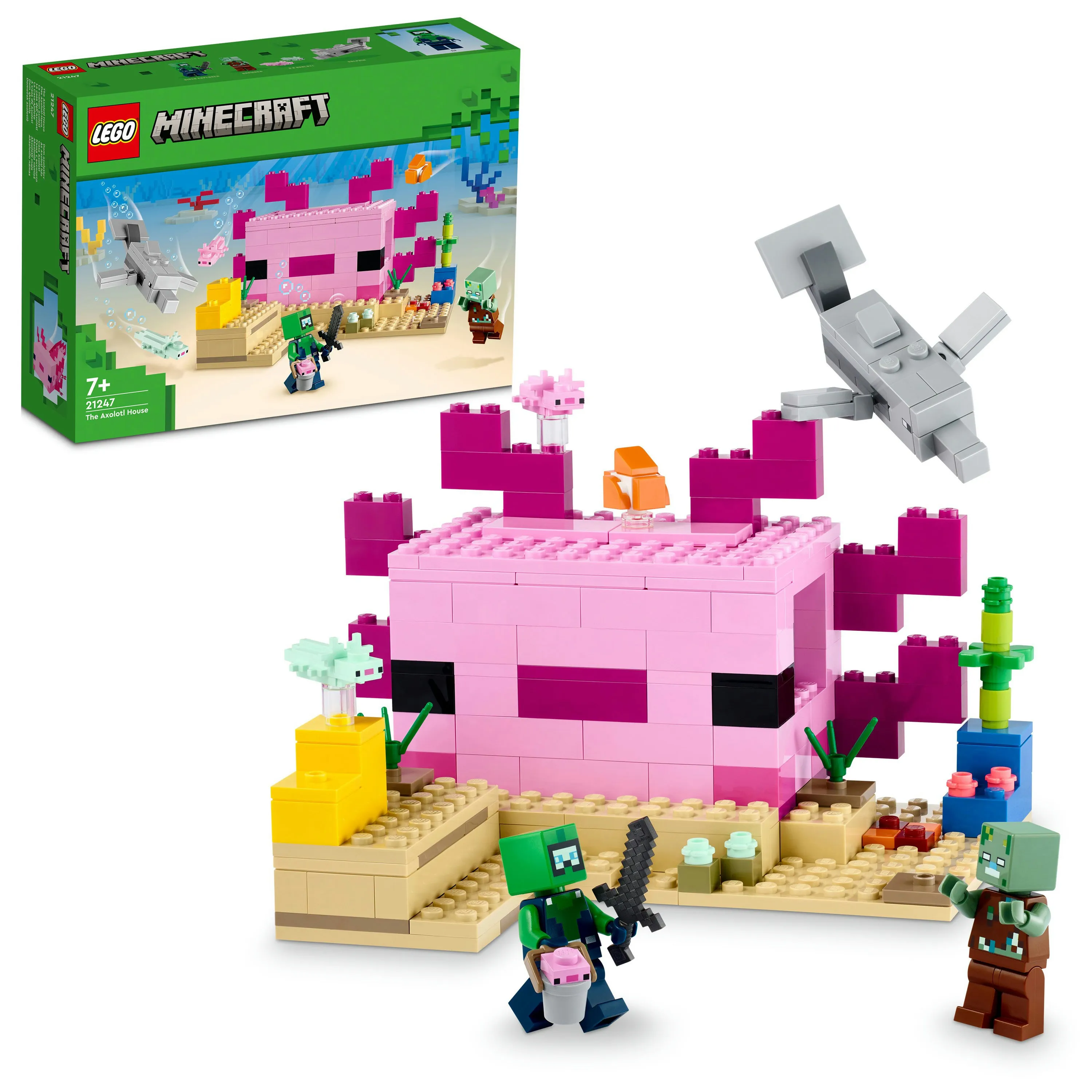 LEGO 21247 Minecraft The Axolotl House, construction toy