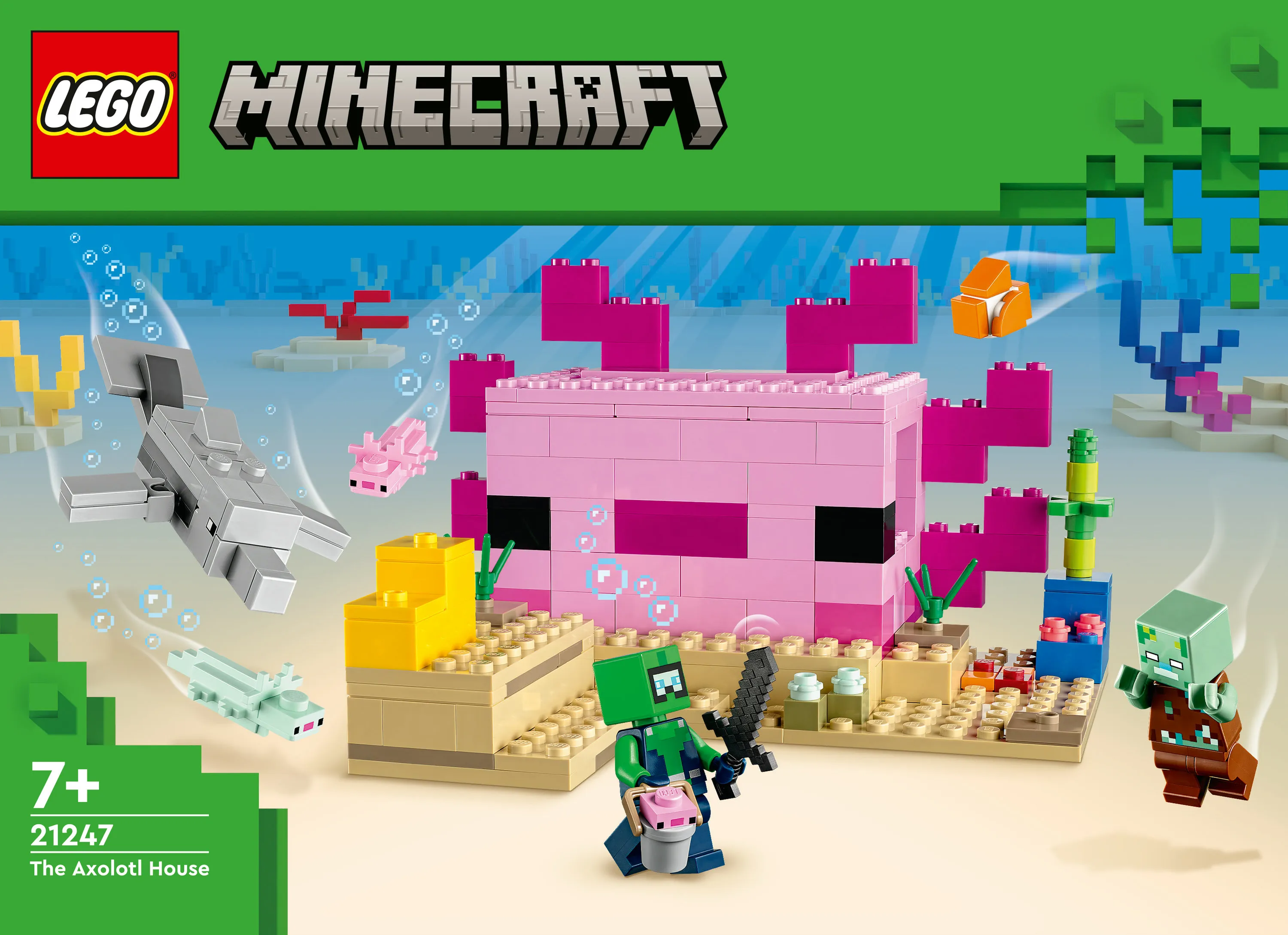 LEGO 21247 Minecraft The Axolotl House, construction toy