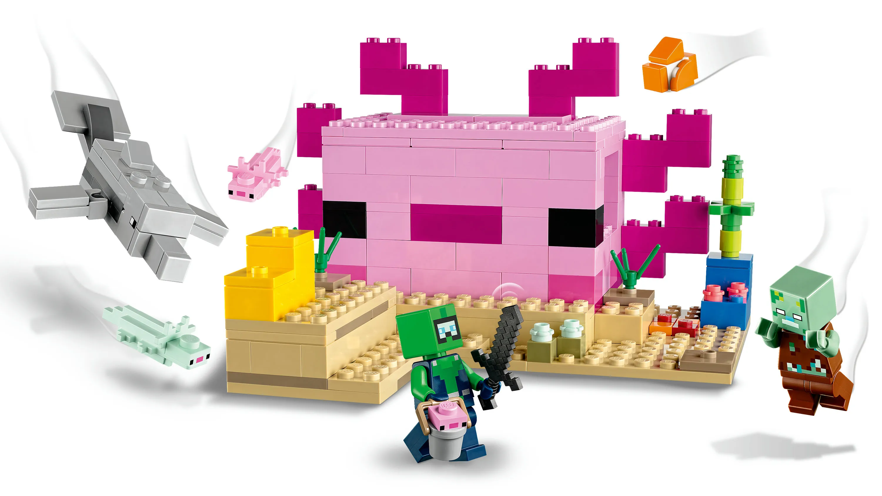 LEGO 21247 Minecraft The Axolotl House, construction toy
