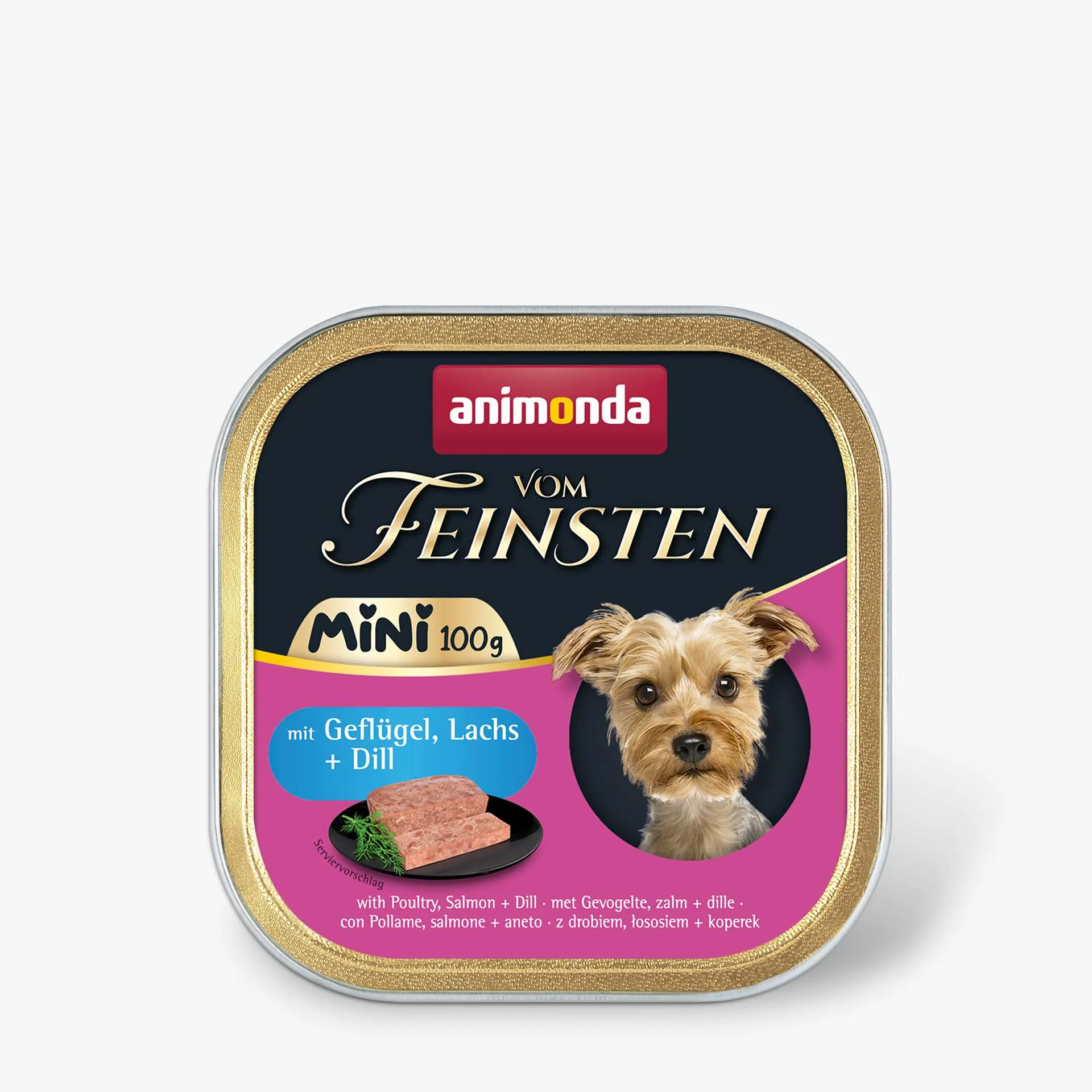 Animonda Vom Feinsten Adult Mini Poultry, Salmon & Dill, Koiran m&auml;rk&auml;ruoka, Viljaton, 100 g