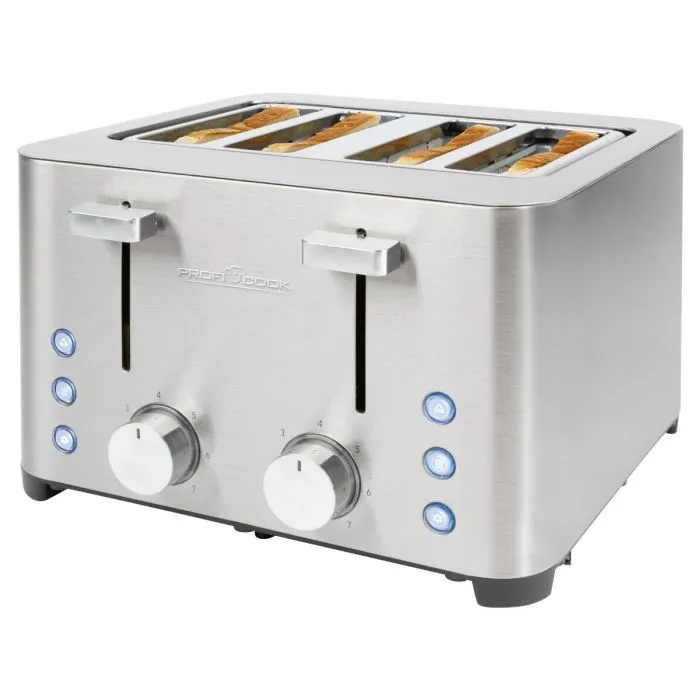ProfiCook PC-TA 1252 Toaster, 4 Slices, Stainless Steel