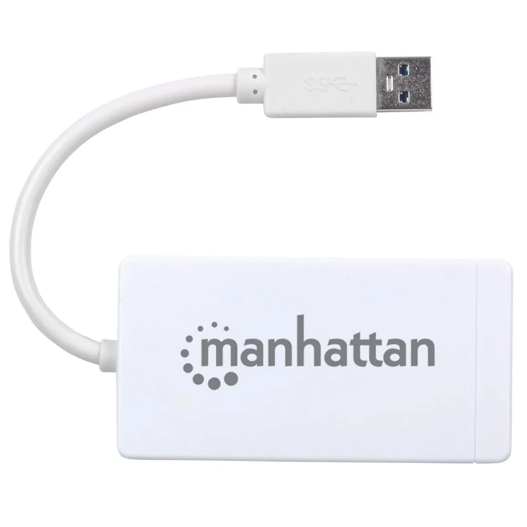 Manhattan Usb-A 3-Port Hub With Gigabit Ethernet Adapter