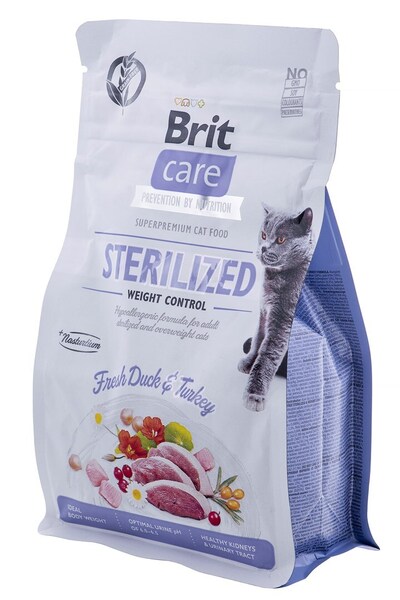 Brit Care Cat Grain-Free Sterilized and Weight Control, Kissan kuivaruoka, Adult, 400 g