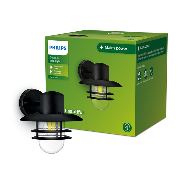 Philips Inyma utomhusv&auml;gglampa E27 IP44 Svart