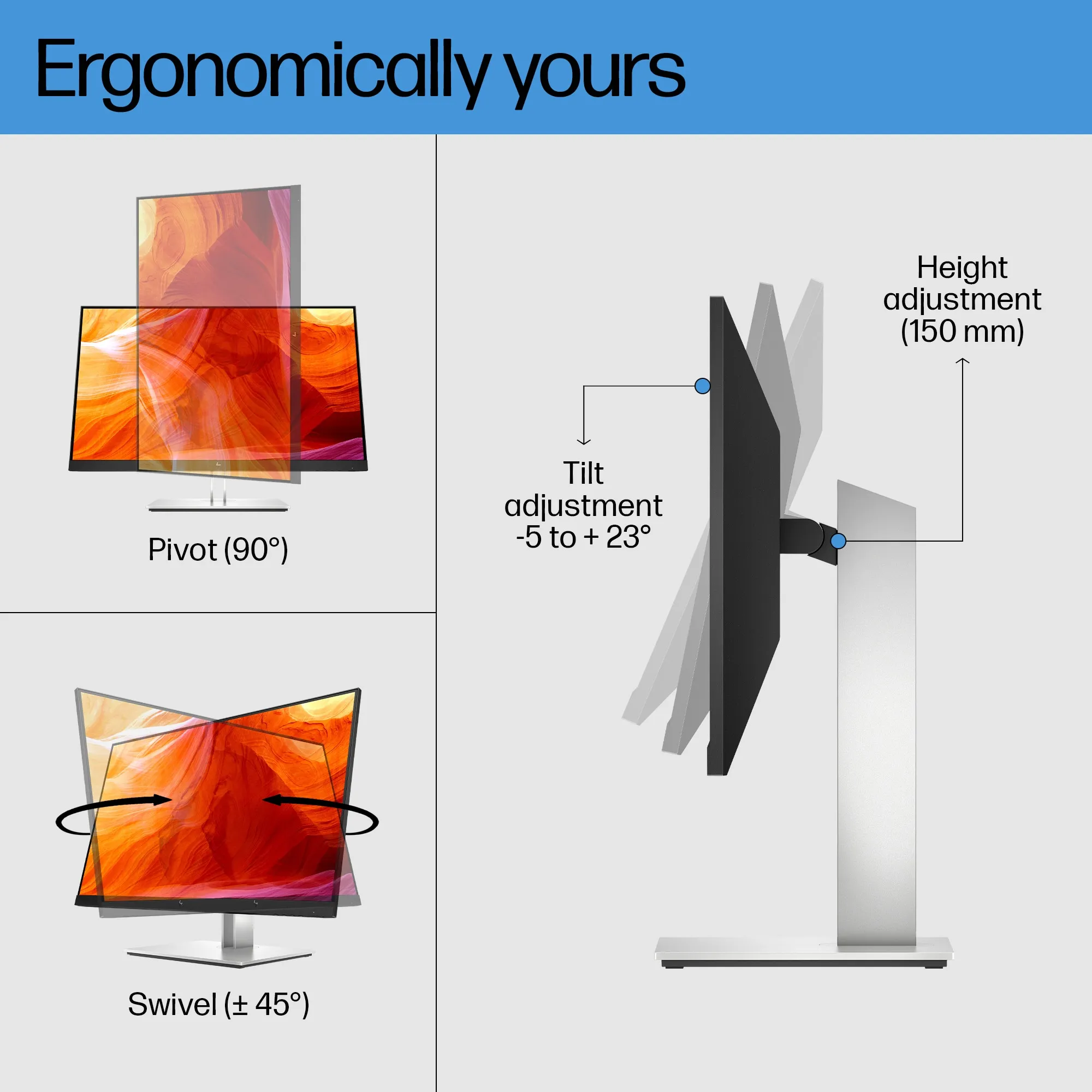 HP 27&quot; E-Series E27q G4, QHD, IPS -n&auml;ytt&ouml;