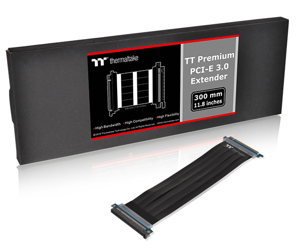 Thermaltake TT Premium PCI-E 3.0 Extender, 30 cm, Black