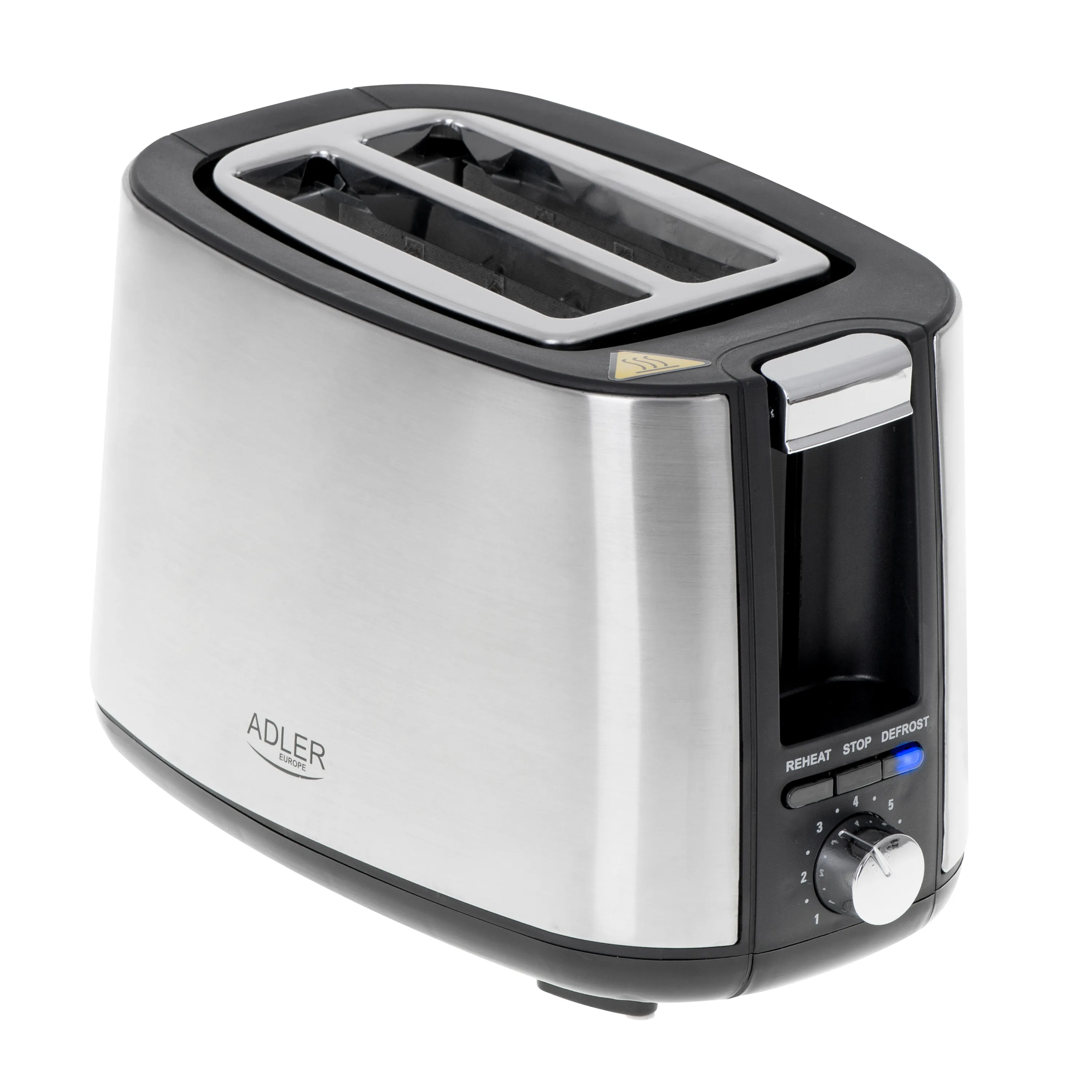 Adler AD 3214 Toaster 2-Slice 900 W Stainless steel Silver