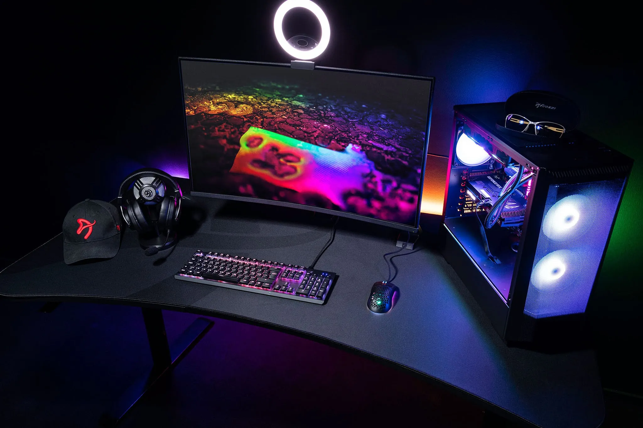 Arozzi Arena Large Gaming Desk - Dark Grey