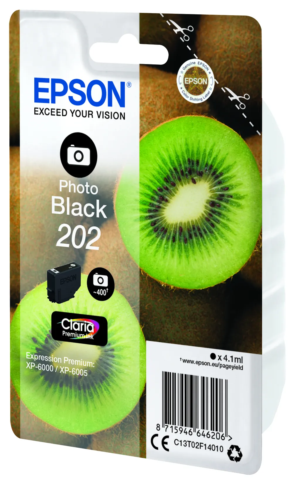 Epson 202 -mustekasetti, 4.1 ml, valokuvamusta
