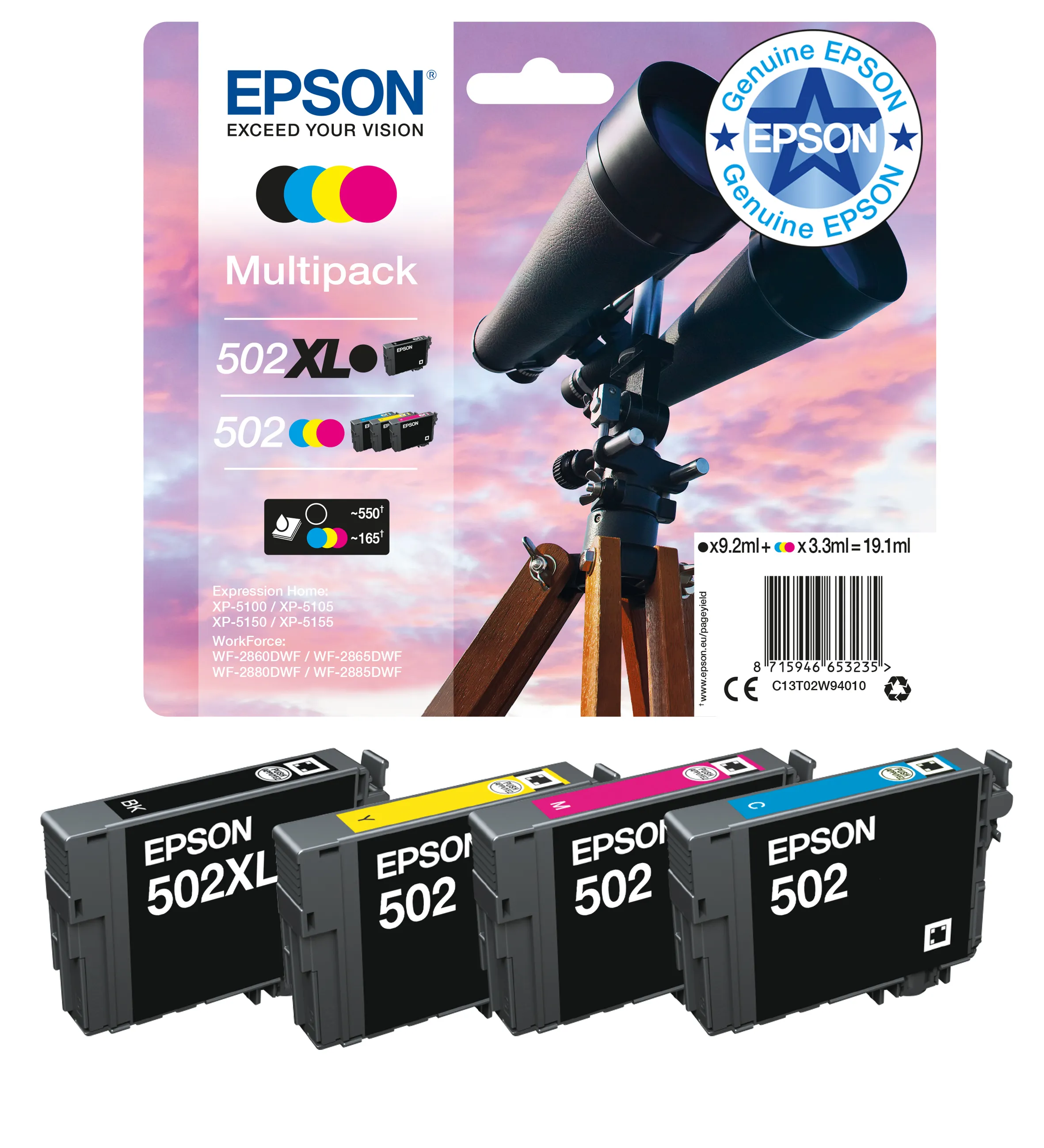 Epson 502 Ink cartridge, 3.3 ml, Magenta