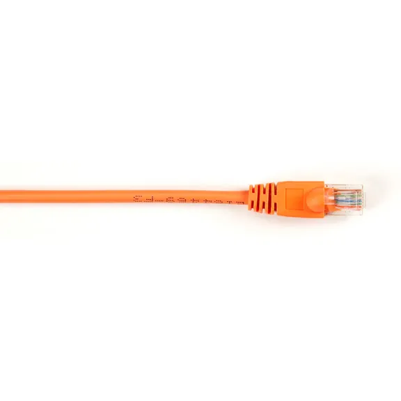 BLACK BOX CONNECT CAT5E 100-MHZ STRANDED ETHERNET PATCH CABLE - UNSHIELDED, PVC, SNAGLESS BOOT, ORANGE, 1-FT. (0.3-M)