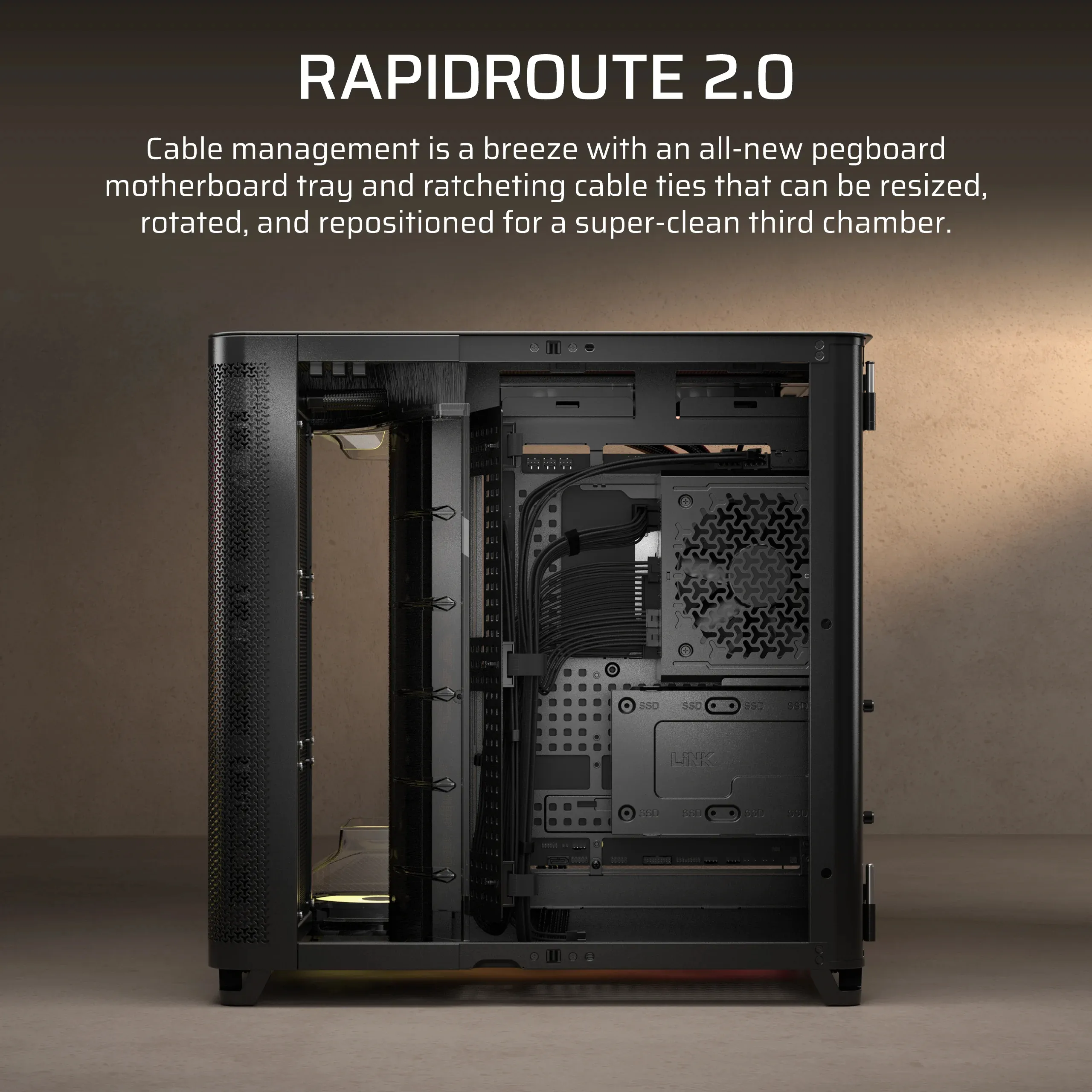 Corsair AIR 5400 RS-R ARGB Midi-Tower Case with window and RGB lighting, Black